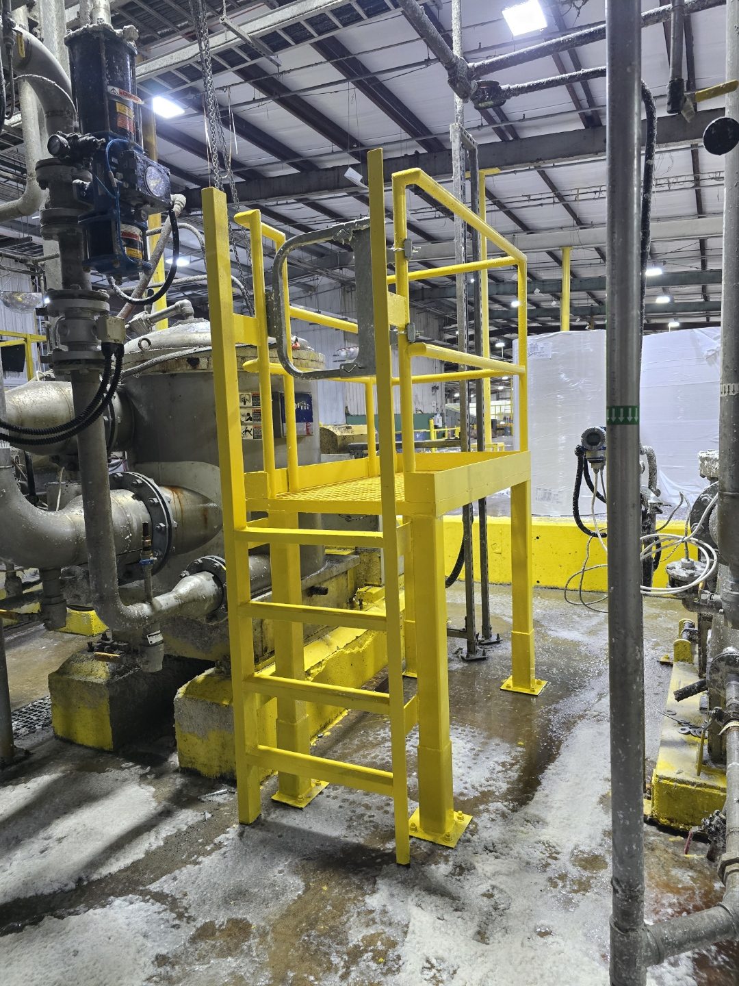 Custom fabricated access platform installed in plant