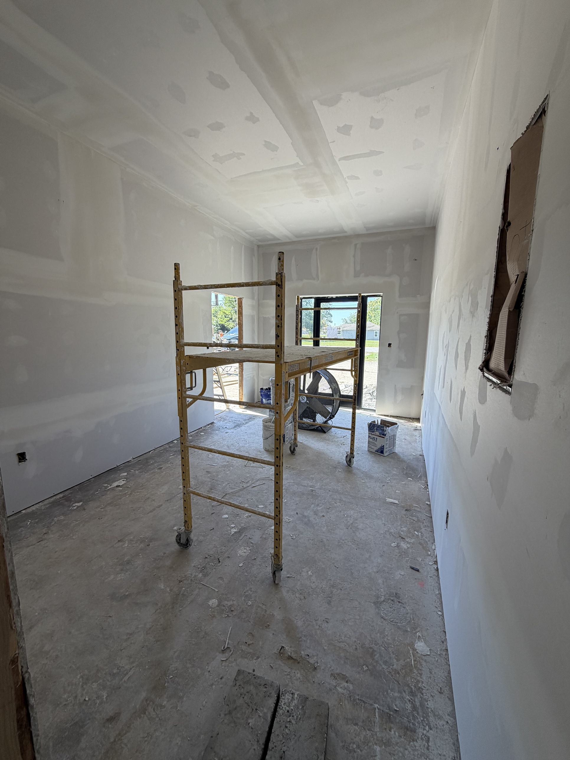 Mid-stage drywall framing — commercial interior buildout